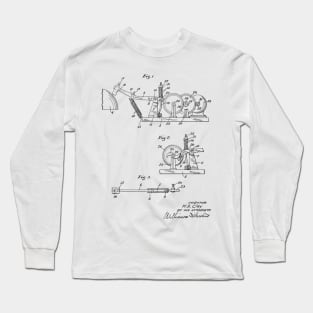 Fire Alarm Bell Actuator Vintage Patent Hand Drawing Long Sleeve T-Shirt